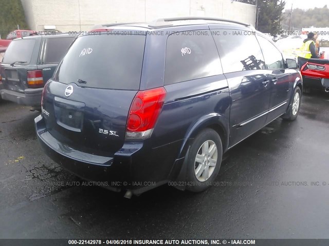 5N1BV28U06N123771 - 2006 NISSAN QUEST S/SE/SL ლურჯი ფოტო 4