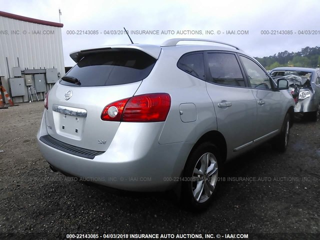 JN8AS5MT9DW546612 - 2013 NISSAN ROGUE S/SV SILVER photo 4