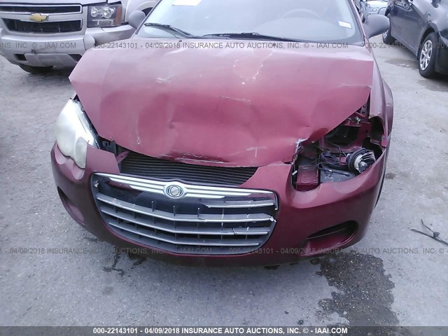 1C3EL56RX5N549509 - 2005 CHRYSLER SEBRING TOURING MAROON photo 6