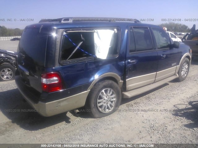 1FMFK17517LA55962 - 2007 FORD EXPEDITION EL EDDIE BAUER Navy photo 4