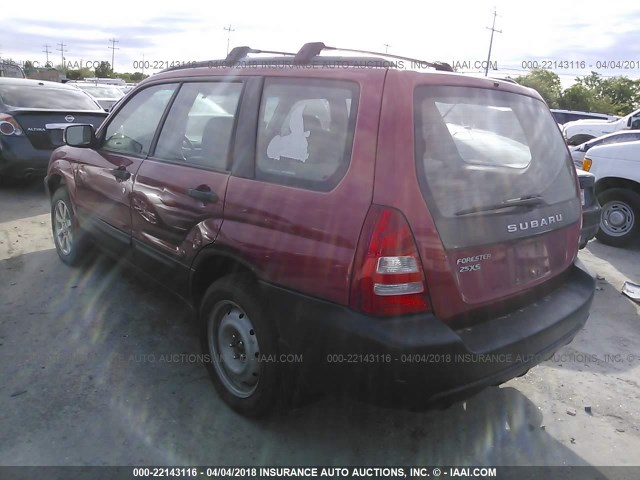 JF1SG65615H714061 - 2005 SUBARU FORESTER 2.5XS RED photo 3