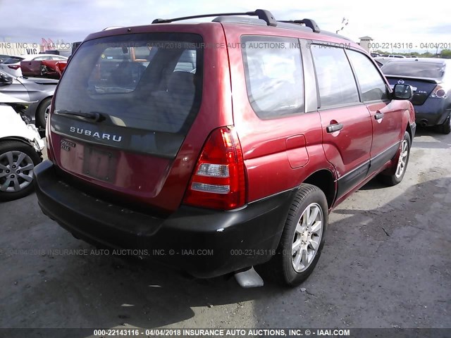 JF1SG65615H714061 - 2005 SUBARU FORESTER 2.5XS Қызыл фото 4