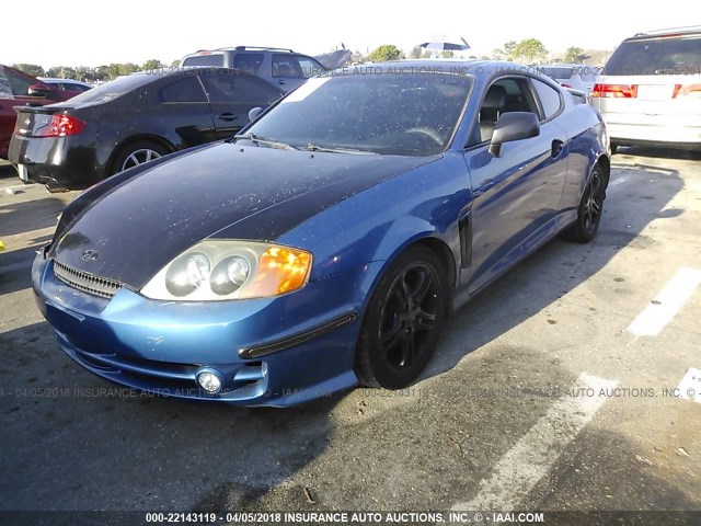 KMHHN65F44U122780 - 2004 HYUNDAI TIBURON GT BLUE photo 2