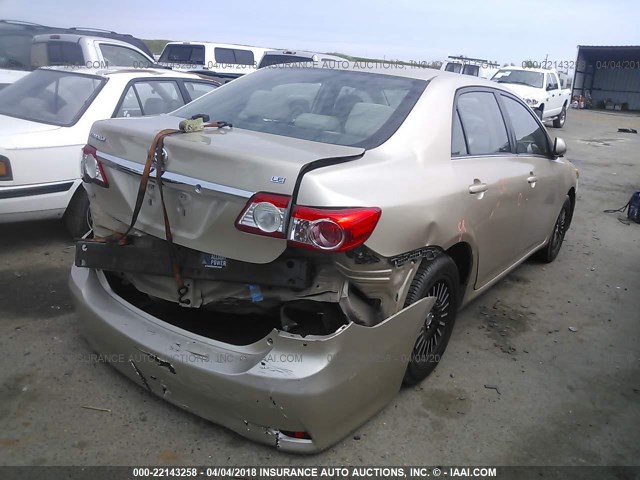 5YFBU4EE8DP155285 - 2013 TOYOTA COROLLA S/LE ოქროსფერი ფოტო 4