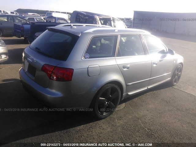 WAUSF78E67A051584 - 2007 AUDI A4 S-LINE 2.0T AVANT QUATTRO GRAY photo 4