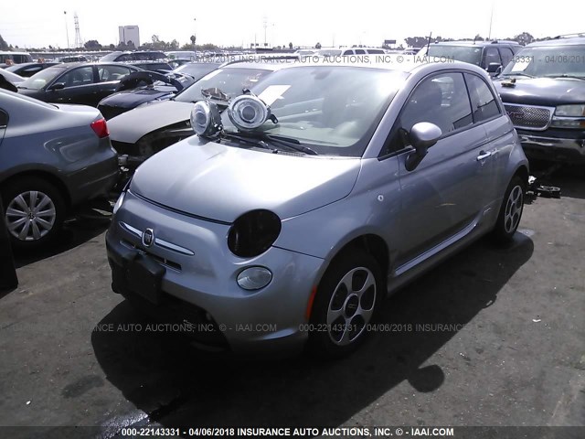 3C3CFFGE5GT184109 - 2016 FIAT 500 ELECTRIC GRAY photo 2