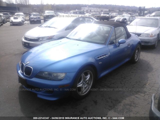 WBSCK9342YLC90466 - 2000 BMW M ROADSTER BLUE photo 2