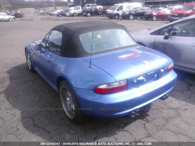 WBSCK9342YLC90466 - 2000 BMW M ROADSTER BLUE photo 3