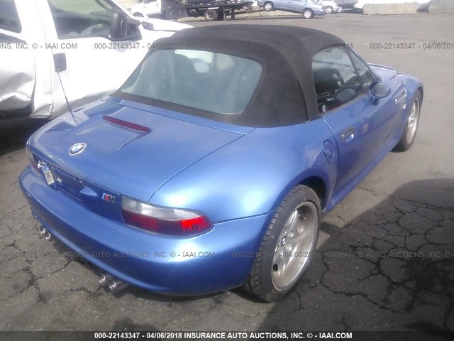 WBSCK9342YLC90466 - 2000 BMW M ROADSTER BLUE photo 4