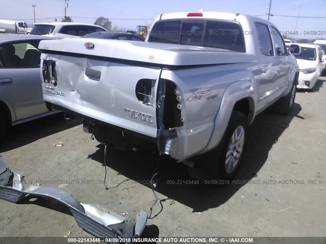3TMJU62N19M077703 - 2009 TOYOTA TACOMA DOUBLE CAB PRERUNNER SILVER photo 4