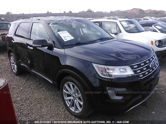 1FM5K7F8XHGD96992 - 2017 FORD EXPLORER LIMITED შავი ფოტო 1