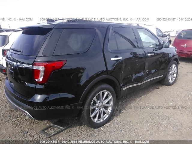 1FM5K7F8XHGD96992 - 2017 FORD EXPLORER LIMITED BLACK photo 4