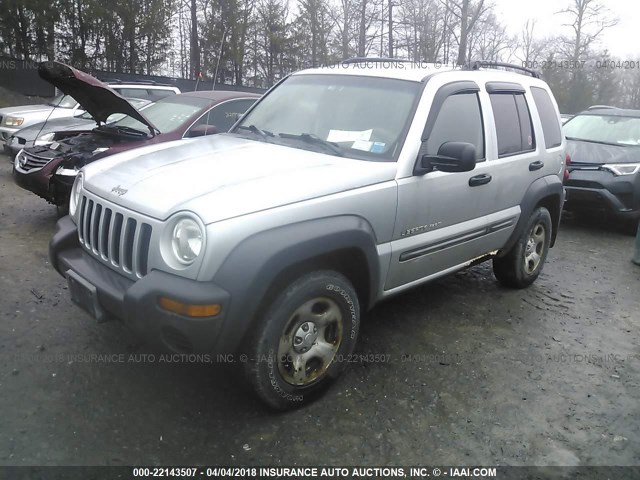 1J4GL48K32W343513 - 2002 JEEP LIBERTY SPORT SILVER photo 2