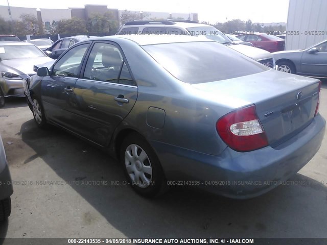 4T1BE32K43U735101 - 2003 TOYOTA CAMRY LE/XLE/SE BLUE photo 3