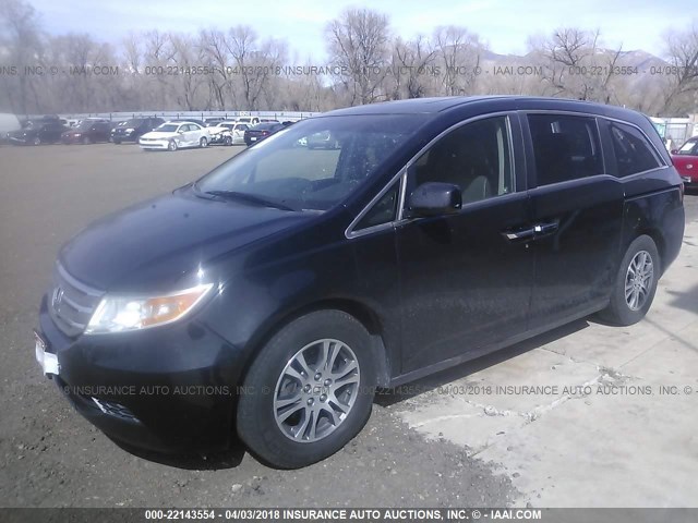 5FNRL5H60CB075856 - 2012 HONDA ODYSSEY EXL შავი ფოტო 2
