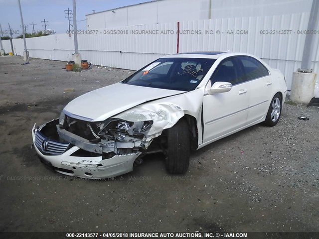 JH4KB16576C006945 - 2006 ACURA RL WHITE photo 2