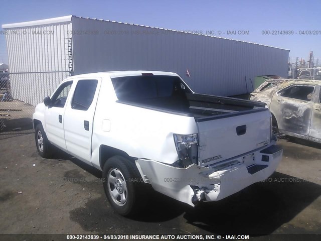 2HJYK16226H573283 - 2006 HONDA RIDGELINE RT WHITE photo 3