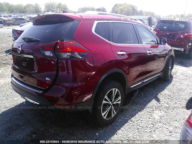 JN8AT2MT2HW390091 - 2017 NISSAN ROGUE S/SL/SV RED photo 4