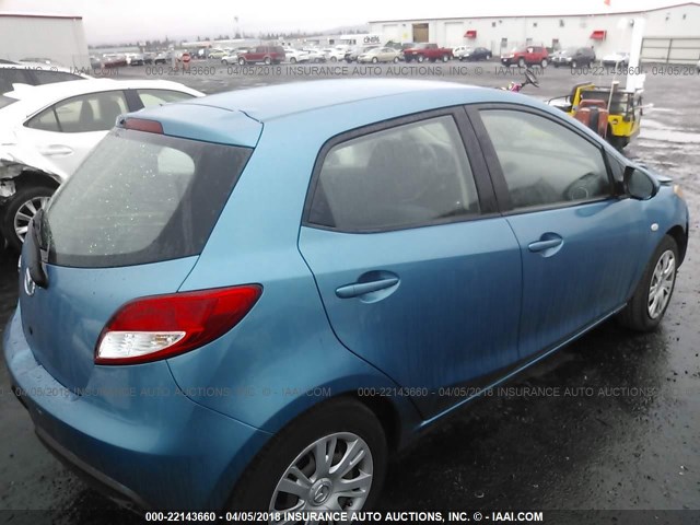 JM1DE1HZ5B0119872 - 2011 MAZDA MAZDA2 BLUE photo 4