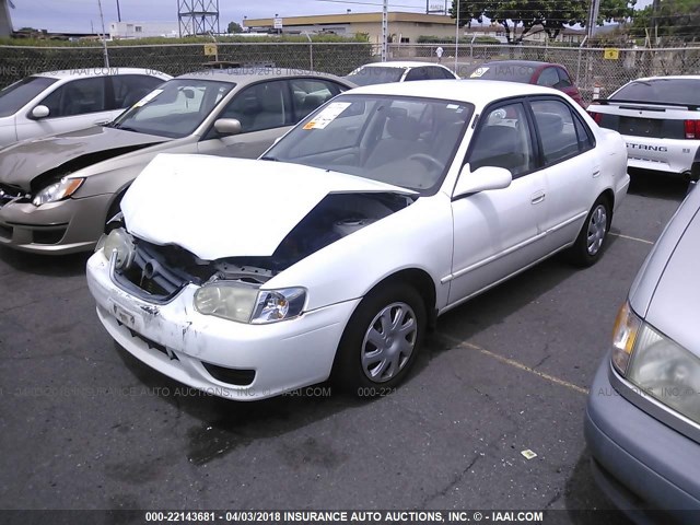 1NXBR12E31Z501516 - 2001 TOYOTA COROLLA CE/LE/S WHITE photo 2