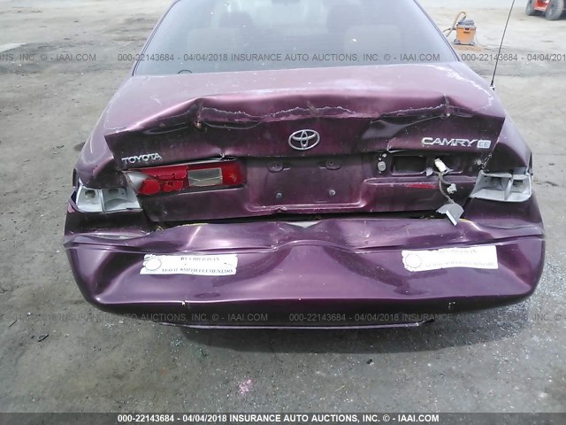 4T1BG22K3WU368331 - 1998 TOYOTA CAMRY CE/LE/XLE BURGUNDY photo 6