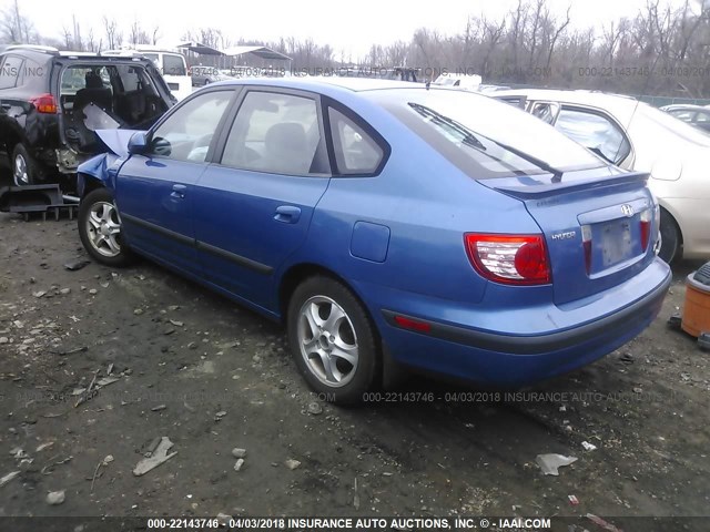 KMHDN56DX4U112776 - 2004 HYUNDAI ELANTRA GLS/GT BLUE photo 3