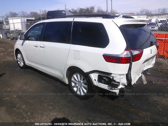 5TDDK3DC6GS144077 - 2016 TOYOTA SIENNA XLE/LIMITED WHITE photo 3