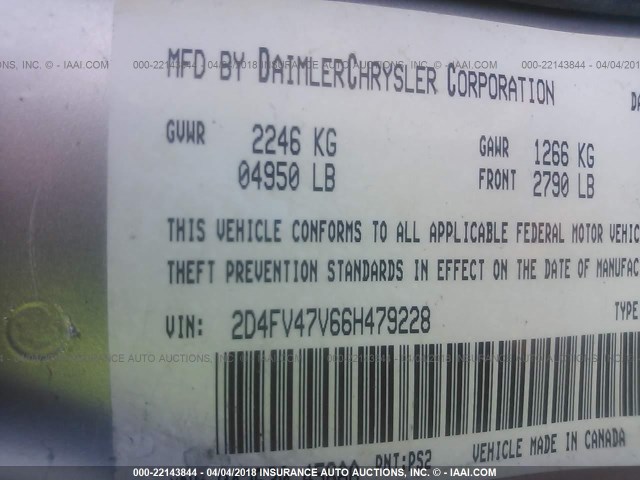 2D4FV47V66H479228 - 2006 DODGE MAGNUM SXT SILVER photo 9