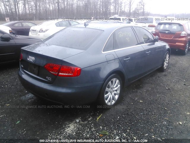 WAUFFAFL7BN026579 - 2011 AUDI A4 PREMIUM PLUS Dark Blue photo 4