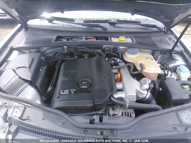 WVWPD63B04E166451 - 2004 VOLKSWAGEN PASSAT GLS SILVER photo 10