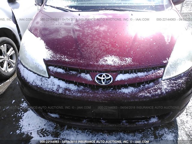 5TDZK23C88S162762 - 2008 TOYOTA SIENNA CE/LE RED photo 6