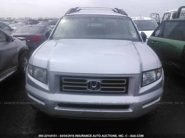 2HJYK16247H511952 - 2007 HONDA RIDGELINE RT SILVER photo 6