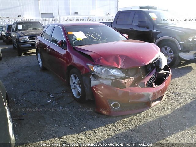 4T1BF1FK1DU699591 - 2013 TOYOTA CAMRY L/SE/LE/XLE RED photo 1