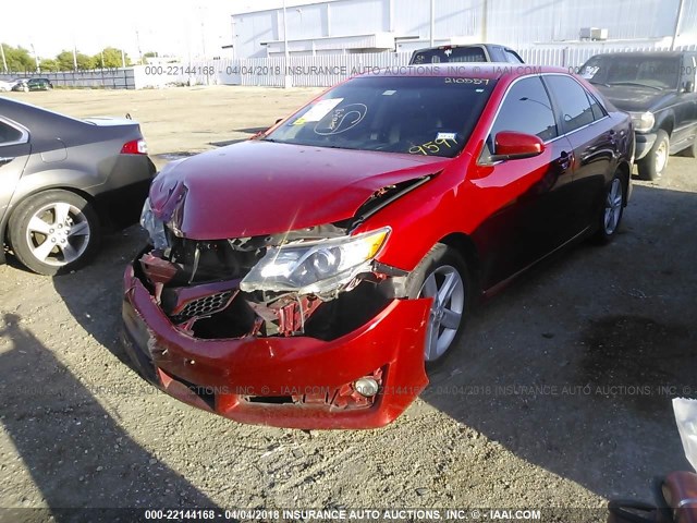 4T1BF1FK1DU699591 - 2013 TOYOTA CAMRY L/SE/LE/XLE RED photo 2