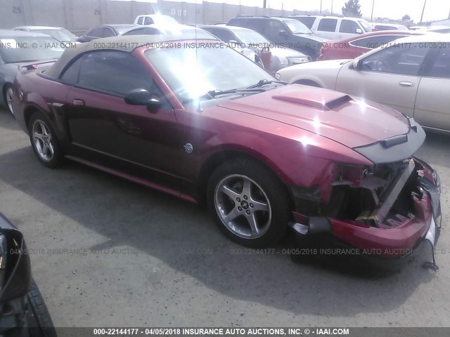 1FAFP45X04F206124 - 2004 FORD MUSTANG GT BURGUNDY photo 1