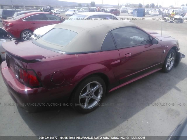 1FAFP45X04F206124 - 2004 FORD MUSTANG GT BURGUNDY photo 4