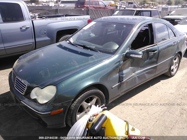 WDBRF61JX1F116741 - 2001 MERCEDES-BENZ C 240 GREEN photo 2