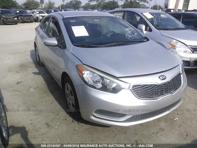 KNAFK4A67E5094447 - 2014 KIA FORTE LX SILVER photo 1