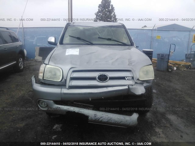 5TBDT44106S518661 - 2006 TOYOTA TUNDRA DOUBLE CAB SR5 GRAY photo 6