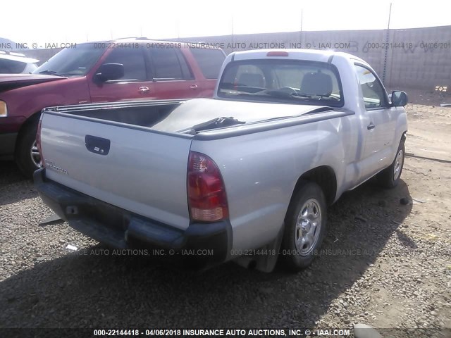 5TENX22N25Z058754 - 2005 TOYOTA TACOMA SILVER photo 4