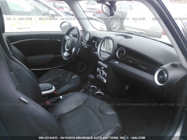 WMWMF73569TW80981 - 2009 MINI COOPER S GRAY photo 5