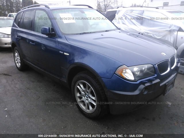 WBXPA73484WB21127 - 2004 BMW X3 2.5I BLUE photo 1