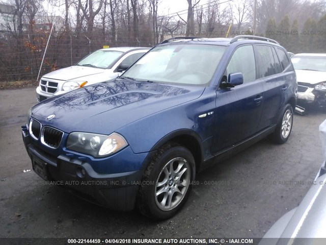 WBXPA73484WB21127 - 2004 BMW X3 2.5I BLUE photo 2