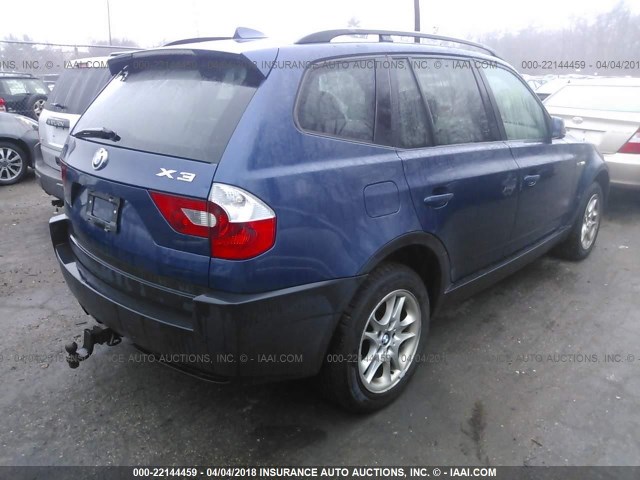 WBXPA73484WB21127 - 2004 BMW X3 2.5I BLUE photo 4