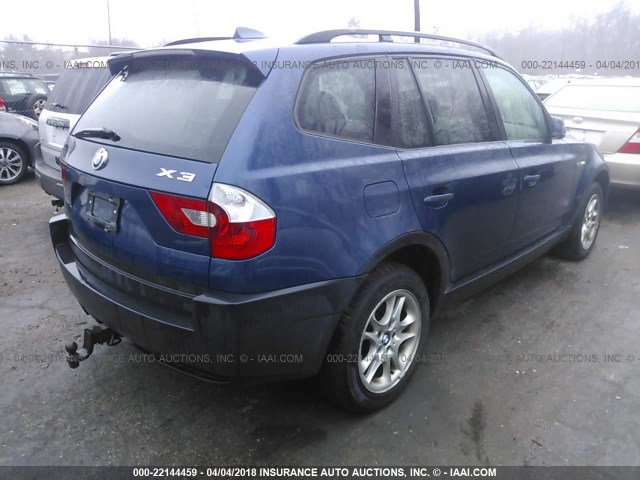 WBXPA73484WB21127 - 2004 BMW X3 2.5I BLUE photo 4