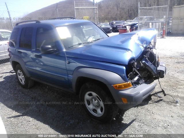 1J4GL48K95W525494 - 2005 JEEP LIBERTY SPORT Mavi foto 1