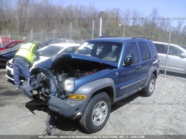 1J4GL48K95W525494 - 2005 JEEP LIBERTY SPORT BLUE photo 6