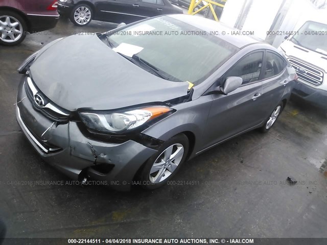 5NPDH4AEXDH433149 - 2013 HYUNDAI ELANTRA GLS/LIMITED GRAY photo 2