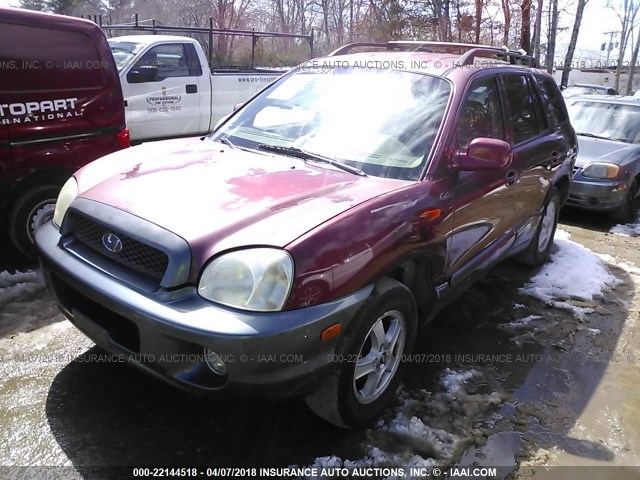 KM8SC73D94U618323 - 2004 HYUNDAI SANTA FE GLS/LX BURGUNDY photo 2