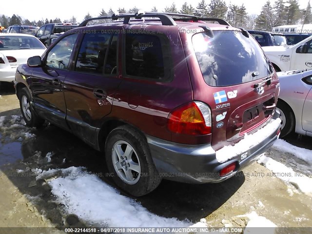 KM8SC73D94U618323 - 2004 HYUNDAI SANTA FE GLS/LX BURGUNDY photo 3